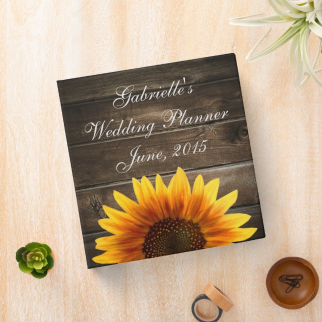 Gorgeous Custom Sunflower Country Wedding Binder (In Situ)