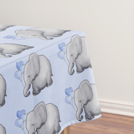 Gorgeous Cute Blue Elephants Baby Boy Nursery Tablecloth Gorgeous Cute Blue Elephants Baby Boy Nursery Tablecloth