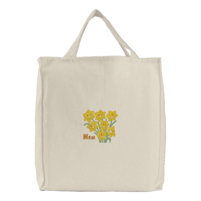 Gorgeous Daffodil Customizable Embroidered Tote (Front)