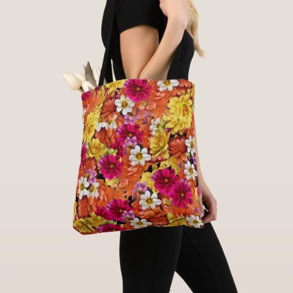 Gorgeous Dahlia Flowers Floral Pattern Tote Bag