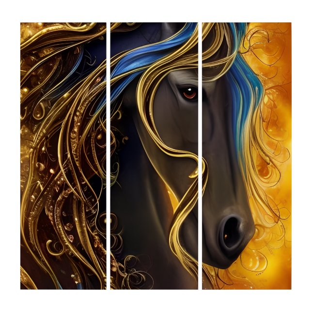 Gorgeous Dark Horse Triptych (Front)