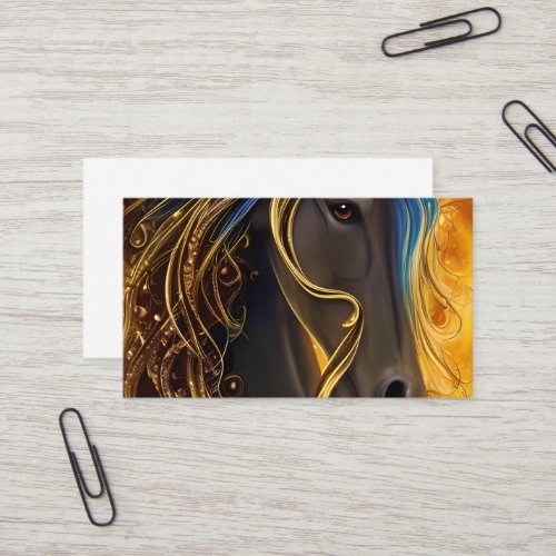 Gorgeous Dark Horse Triptych Business Card