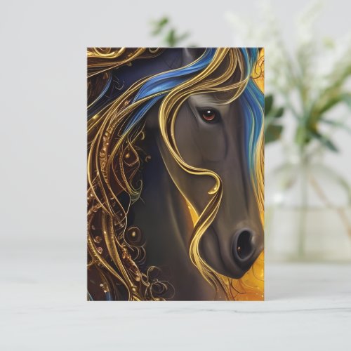 Gorgeous Dark Horse Triptych Thank You Card