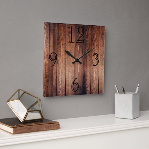Gorgeous Dark Wood_look Wall Clock