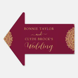 Gorgeous Deep Burgundy Wedding Décor Sign
