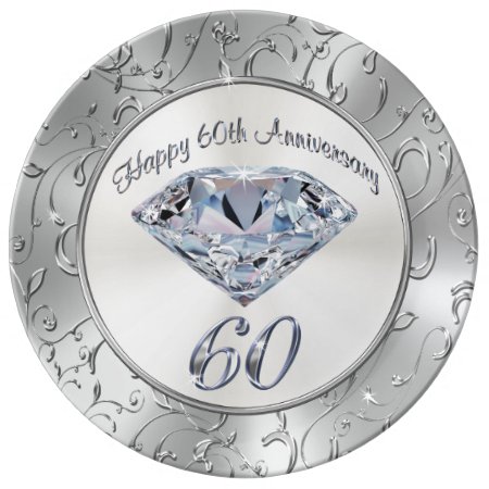 Gorgeous Diamond 60th Anniversary Plates
