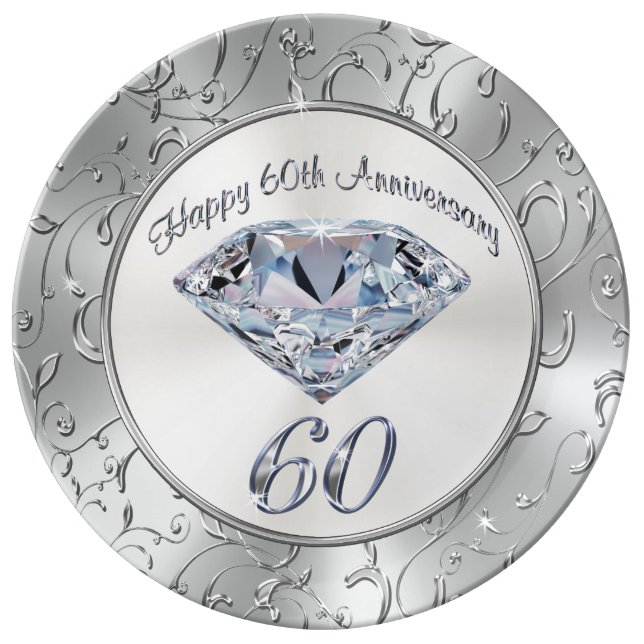 Gorgeous Diamond 60th Anniversary Plates (Front)