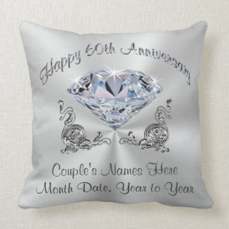 Gorgeous Diamond Anniversary Pillow, PERSONALIZED Throw Pillow