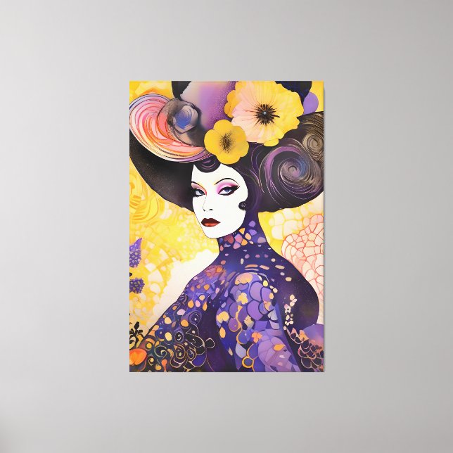 Gorgeous Drag Queen Klimt Style Canvas Print (Front)
