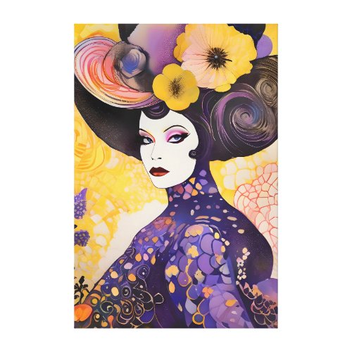 Gorgeous Drag Queen Klimt Style Canvas Print