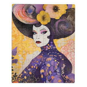 Gorgeous Drag Queen Klimt Style Jigsaw Puzzle