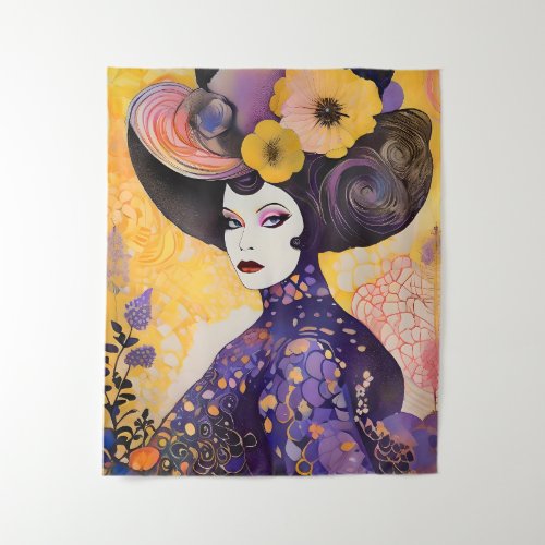 Gorgeous Drag Queen Klimt Style Tapestry