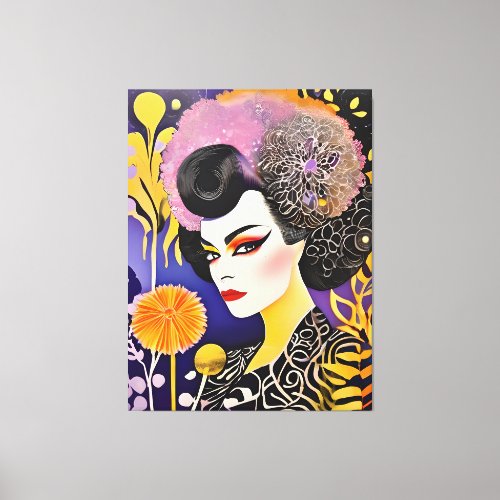 Gorgeous Drag Queen Purple Orange Canvas Print