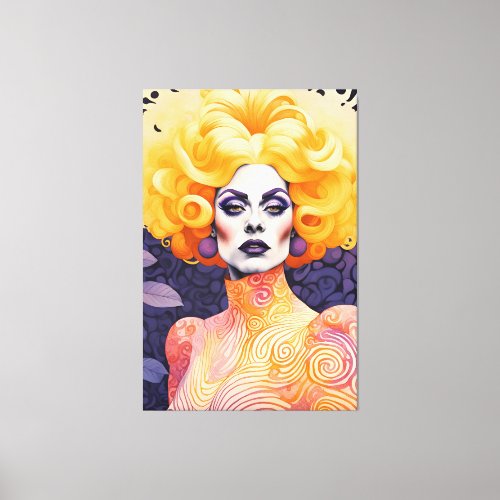Gorgeous Drag Queen Red Hair Canvas Print