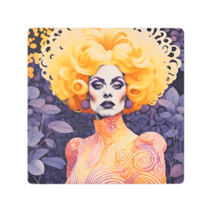 Gorgeous Drag Queen Red Hair Metal Print