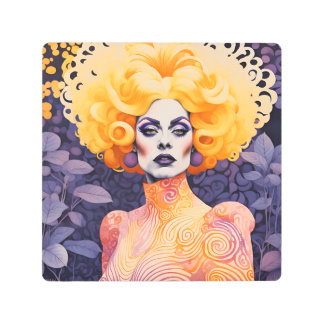 Gorgeous Drag Queen Red Hair Metal Print