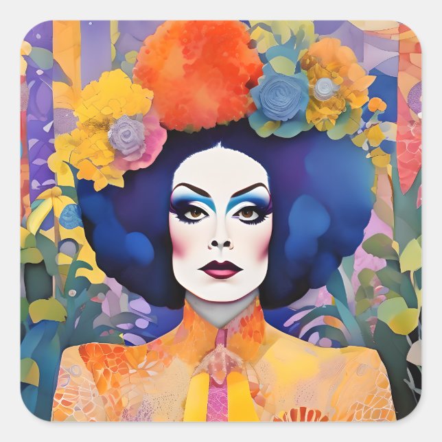 Gorgeous Drag Queen Square Sticker (Front)