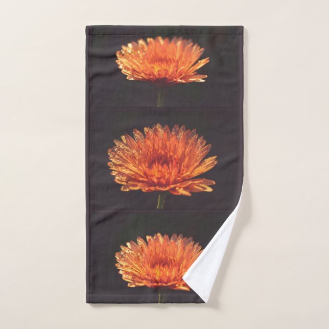 Gorgeous Dramatic Peach Daisy Photos Hand Towel (Hand Towel)