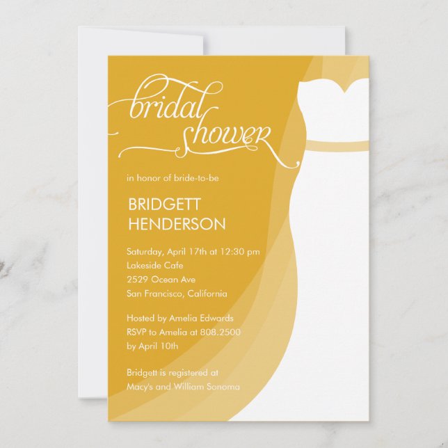 Gorgeous Dress Bridal Shower Invitation (Front)