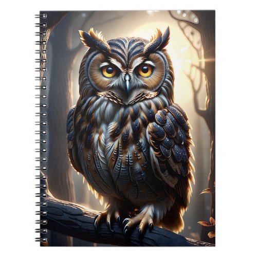 Gorgeous Eagle Owl Sitting Amongst the Trees Notebook