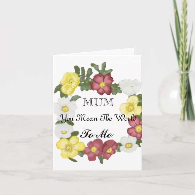 Gorgeous Editable Wild Rose Card (Front)