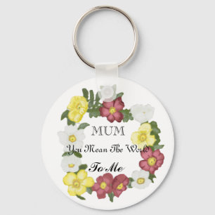 Gorgeous Editable Wild Rose Keychain