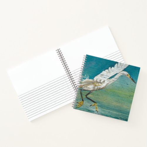 Gorgeous Egret Shore Bird Painting Notebook
