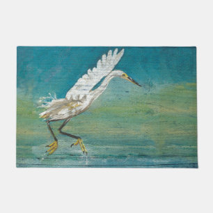 Gorgeous Egret Shorebird Painting Doormat