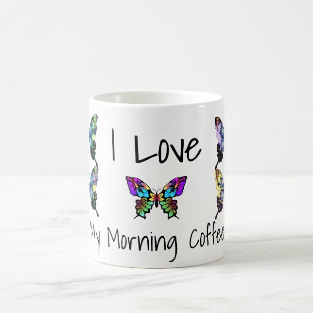 Gorgeous Elegant Butterflies with Typography Coffee Mug (Center)