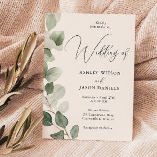 Gorgeous Elegant Greenery Wedding  Invitation