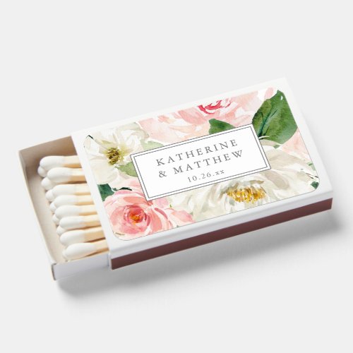 Gorgeous Elegant Watercolor Floral Wedding Matchboxes