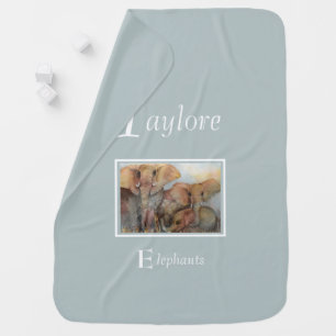 Gorgeous Elephant Family Baby Blanket