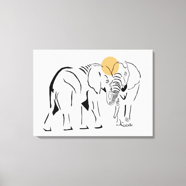 Gorgeous Elephant Wrapped Canvas Art (Front)