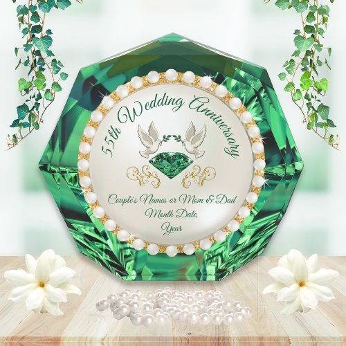 Gorgeous Emerald Custom 55 year Anniversary Gift