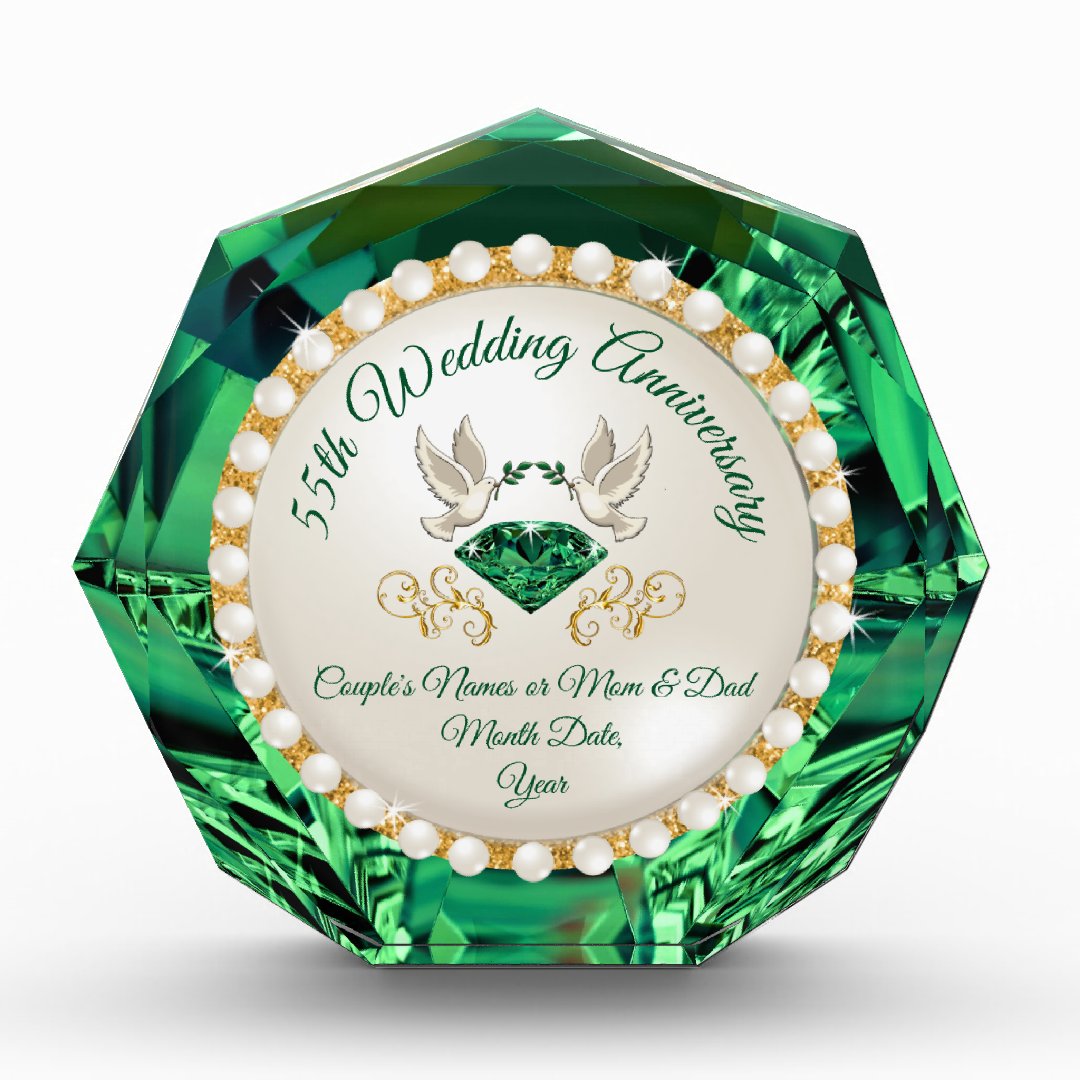 Gorgeous Emerald Custom, 55 year Anniversary Gift | Zazzle