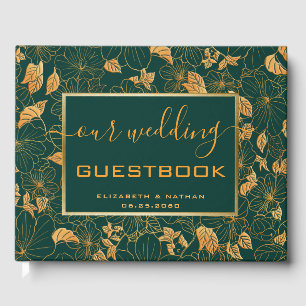 Gorgeous Emerald Green & Gold Wedding Guest Book