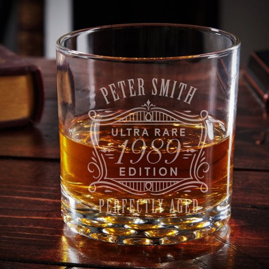 Gorgeous Engraved Buckman 10.25 oz. Whiskey Glass (Front)