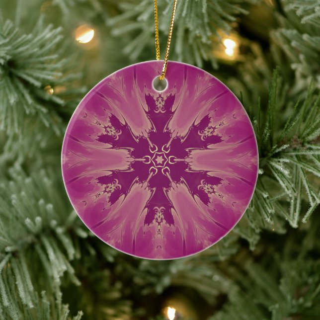 Gorgeous Exotic Flower Purple Shades Ceramic Ornament (Tree)