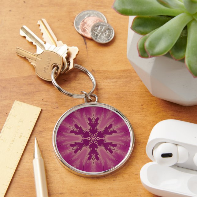 Gorgeous Exotic Flower Purple Shades Keychain (Desk)