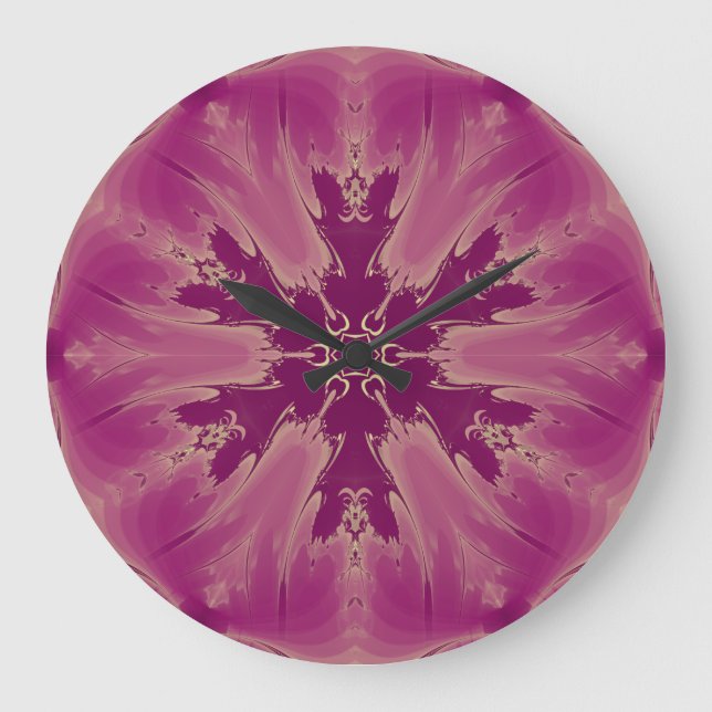 Gorgeous Exotic Flower Purple Shades Large Clock (Front)