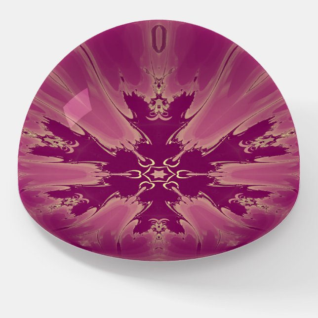 Gorgeous Exotic Flower Purple Shades Paperweight (Angled)
