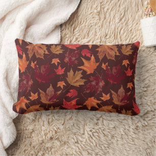 Gorgeous Fall Autumn Leaves Coordinating Lumbar Pillow