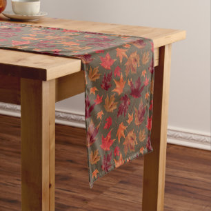 Gorgeous Fall Autumn Leaves Thanksgiving Long Table Runner