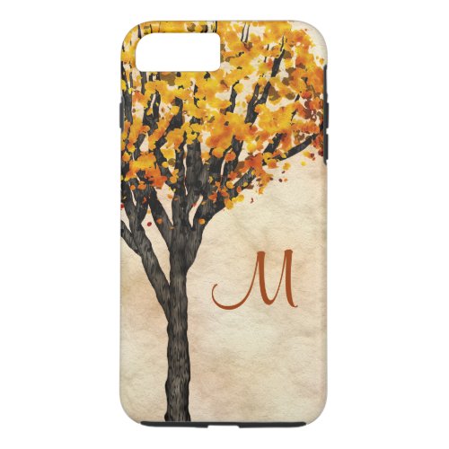Gorgeous Fall Autumn Tree Monogram Initial iPhone 8 Plus7 Plus Case