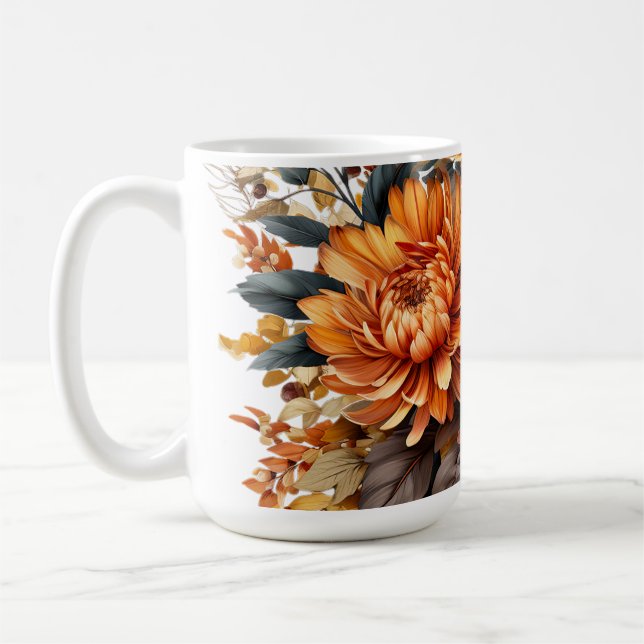 Gorgeous Fall Floral  Coffee Mug (Left)
