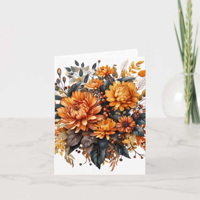 Gorgeous Fall Floral  Invitation (Front)