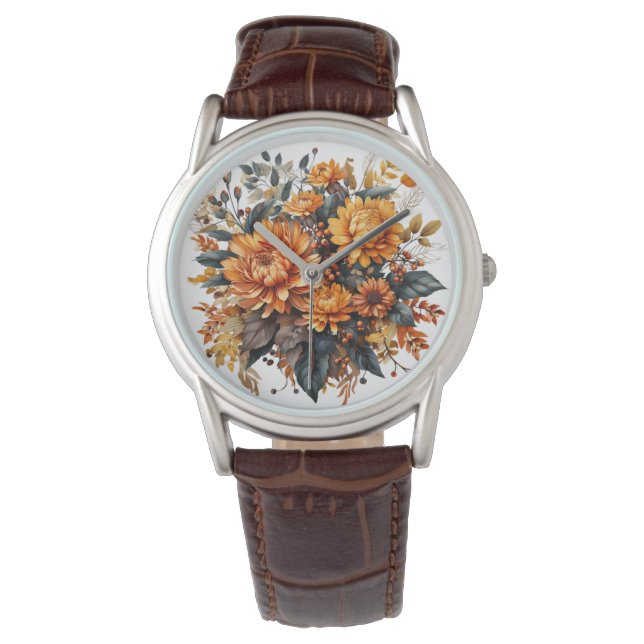 Gorgeous Fall Floral  Watch (Front)