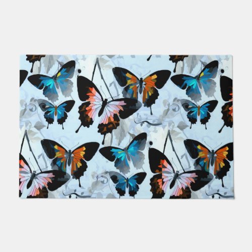 Gorgeous Fantastic Realm  Morpho Aqua Butterflies Doormat