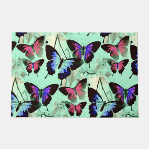 Gorgeous Fantastic Realm Morpho Aqua Butterflies Doormat