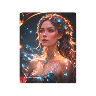 Gorgeous fantasy girl metal print